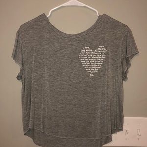 gray high-low crop top soft & sexy